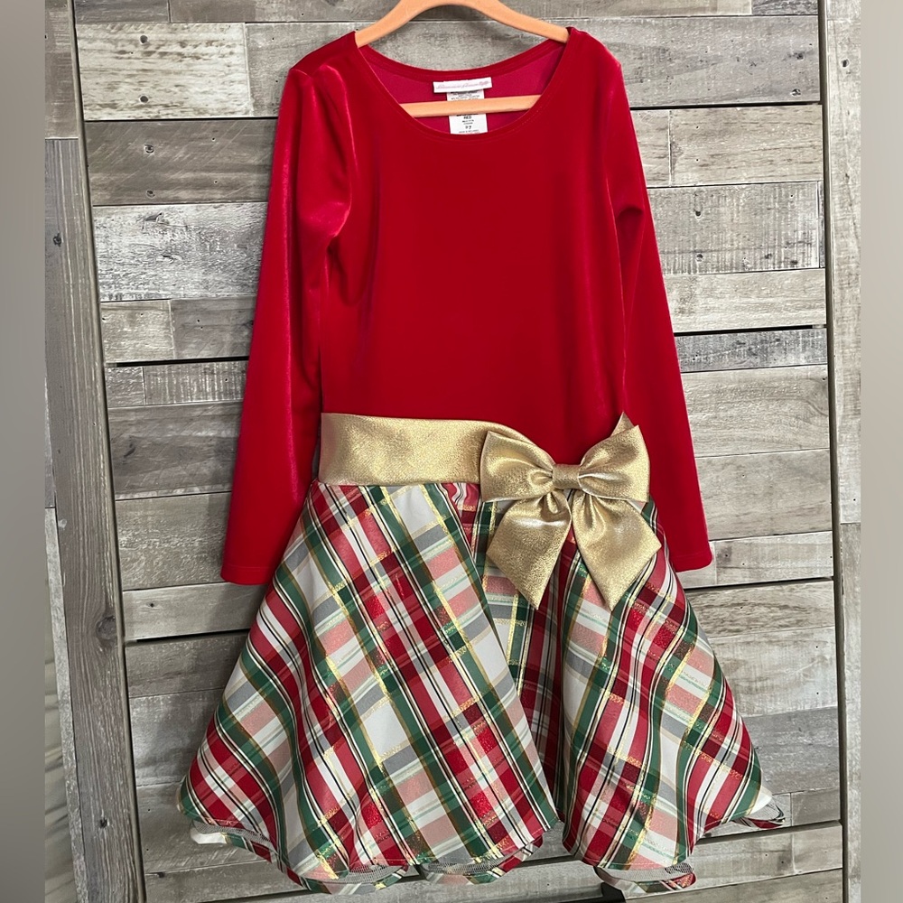 Bonnie Jean Red Dress with Gold Accents